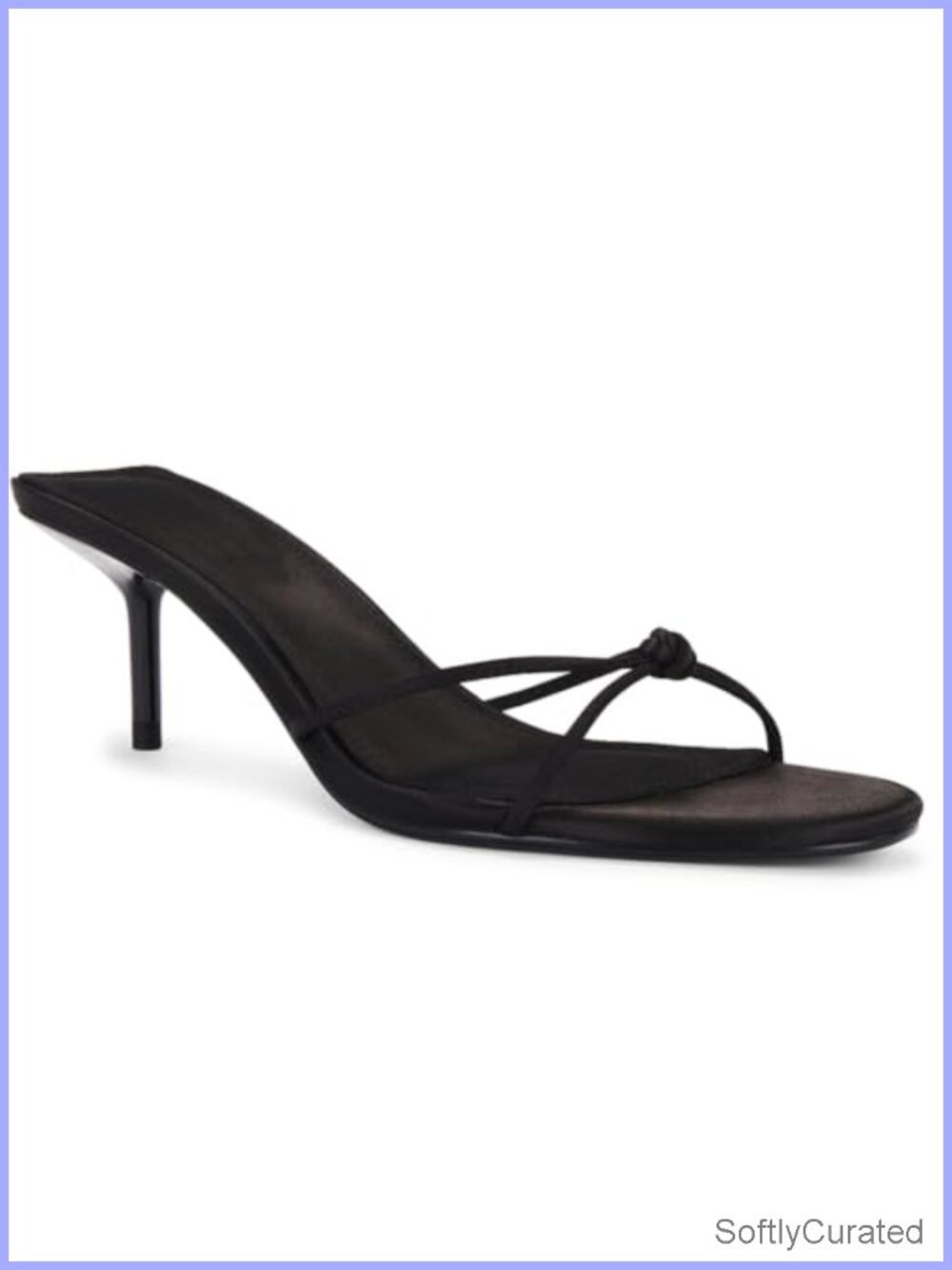 Strappy Kitten Heel Sandals Open Round Toe Slip On Mule Kitten Heel